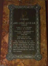 James Edward Oliver Memorial Plaque