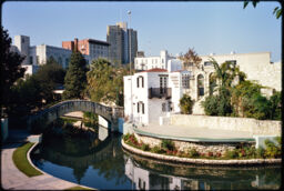 Arneson River Theater's stage from across the river (River Walk, San Antonio, Texas, USA)