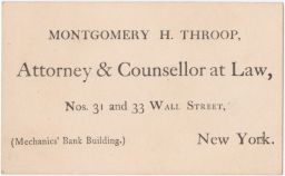 Montgomery Hunt Throop, Attorney and Counsellor at Law