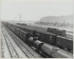 Looking South in the "C" Yard of the Southern Pacific Yards, SP Units No. 5239 and 1408
