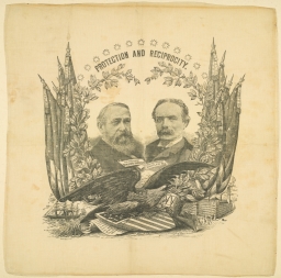 Benjamin Harrison-Reid Protection And Reciprocity Portrait Handkerchief, ca. 1892