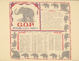 G.O.P. Republican Party Handkerchief, ca. 1956