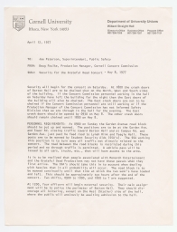 Memo on "Security for the Grateful Dead Concert - May 8, 1977" page 1