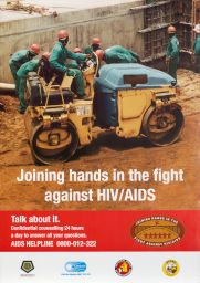 AIDS poster: “Joining hands in the fight against HIV/AIDS”