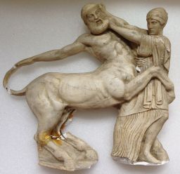 Figures N and O (Centaur and Lapith woman), West pediment, Temple of Zeus, Olympia, miniature