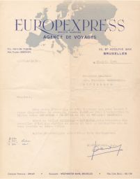 Europe Express to Rubin Saltzman about Credit for Canceled Flight, June 1946 (correspondence)