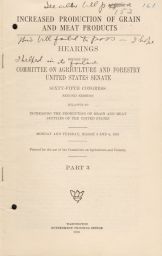 Hearings Before the Committee on Agriculture and Forestry