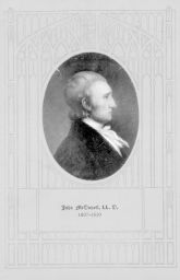 John McDowell (1751-1820), A.B. 1771, LL.D. (hon.) 1807, portrait, with decorative mounting