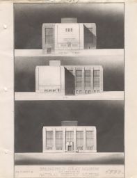Project A: Springfield Gray Museum and addition to Natural History Museum [elevations]: Chestnut Street, side, and campus.
