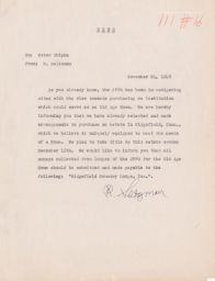 Rubin Saltzman to Peter Shipka about Lodge Purchase, November 1948 (correspondence)