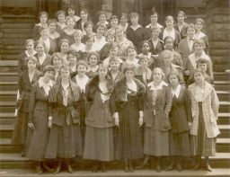 School of Education, Class of 1920, on the steps of Furness's University Library