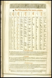 An Almanacke for xxxix yeeres (from King James Bible)