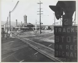 Tracks Across S.W. Front Avenue to Northern Pacific Terminal Co Yard, Union Station