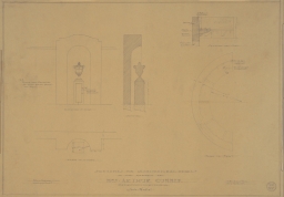Sketches for architectural details in the garden of Mrs. Arthur Cummer: Architectural details for niche, pedestal, and seat
