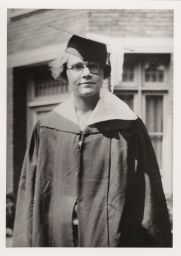 Barbara McClintock in cap and gown