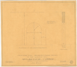 Sketch for the Architectural detail in the garden of Mrs. Arthur Cummer