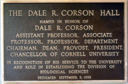 Dale R. Corson Memorial Plaque
