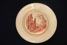 Wedgwood china (University of Pennsylvania Bicentennial, 1940), plate depicting College Hall Portico