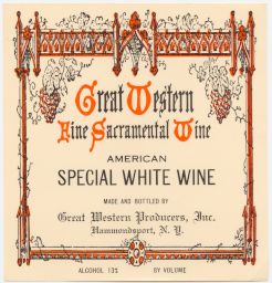 Pleasant Valley Wine Company advertisement for sacramental wine.