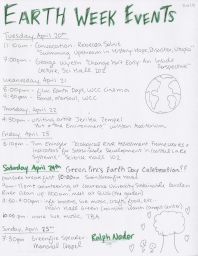 Earth Week Events poster
