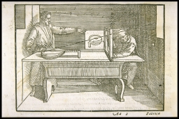 Instrumento di Alberto Durero da pigliare in perspettiva [Albrecht Durer's perspective device] (from Barbaro, Perspective)