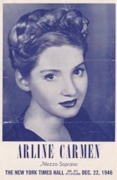 Flyer for Arline Carmen, Mezzo-Soprano