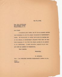 Rubin Saltzman to Nora Zhitlowsky about Translator, May 1946 (correspondence)