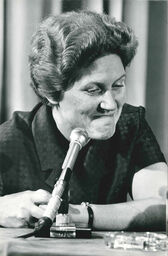 Svetlana's Conference— Svetlana Stalin during a TV news conference at the Plaza Hotel's Terrace Room, New York City