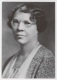 Adele Lewis Grant, president of Sigma Delta Epsilon, Alpha chapter (photo A).