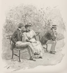 "On a Park Bench" (illustration for "Vignettes of Manhattan" by Brander Matthews)