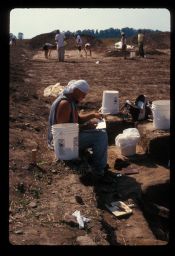 Archaeologist Taking Notes at the Townley-Read Site, 1999