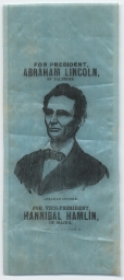 Lincoln-Hamlin Portrait Campaign Ribbon, ca. 1860