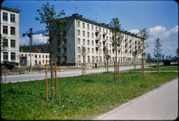 Residential buildings from across a street (Saint Petersburg, RU)