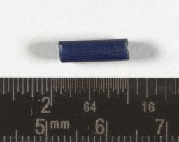 Dark blue drawn glass bead