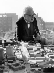 Gaylord Probasco Harnwell (1903-1982), LL.D. (hon.), with campus model