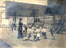Settlement House, children on playground