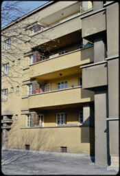 Balconies on a four-story residential building (Vienna, AT)