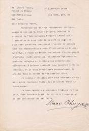 Marc Chagall to Lionel Vasse Requesting Aid to Rubin Saltzman in Regard to Jewish Children's Orphanage in France, December 1945 (correspondence)
