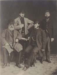 Willard Fiske (seated left) and his traveling companions