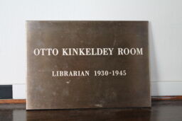 Otto Kinkeldey Room Plaque
