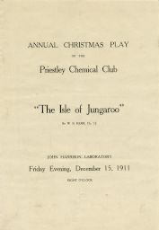 Priestley Chemical Club annual Christmas play, 1911, program