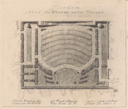 Sketch for Garden under Terrace (identified at the top Florham), Sheet No. 28101 [Trombly in pencil on reverse side]
