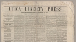 Masthead from an issue of the Utica Liberty Press