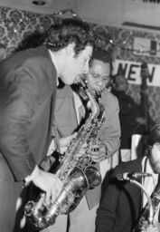 Unidentified saxophone players a party for Charlie Palmieri at Broadway 96, Manhattan