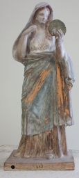 Terracotta figurine of a woman with mirror