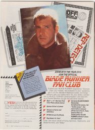 Blade Runner Fan Club advertisement.