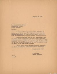 Rubin Saltzman to Robert Moses Planning the Sholem Aleichem Monument, February 1946 (correspondence)
