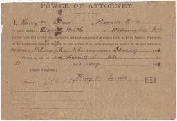 Power of Attorney to Handle Monies due for Services of Slaves on the Defenses at Wilmington, North Carolina