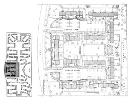Garage court plan for Baldwin Hills Village.
