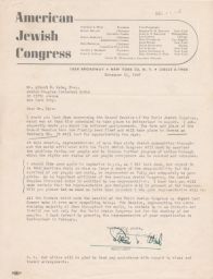 Stephen S. Wise to Albert E. Kahn about New Date for World Jewish Congress, November 1947 (correspondence)